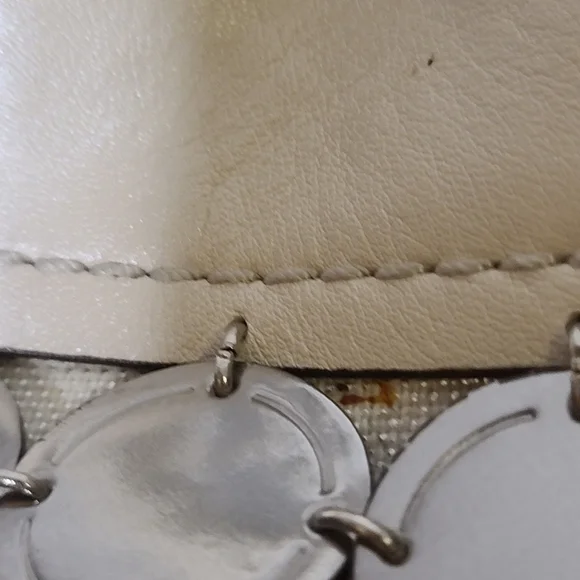 LIMITED EDITION! Coach Bonnie Cashin White & Silver Metallic Medallion Bag 13376 - Picture 12 of 16